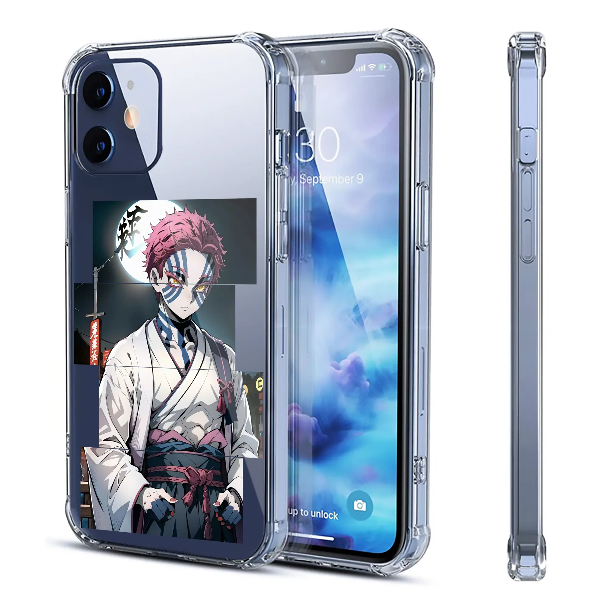 鬼滅の刃 グッズ,猗窩座 - IPhone 12シリーズ対応 ・ 透明スマホケース ・ クリアソフトケース ・ TPU素材 ・ 耐衝撃 ・ 高密着 ・ 防汚 防指紋 ・ 簡単着脱